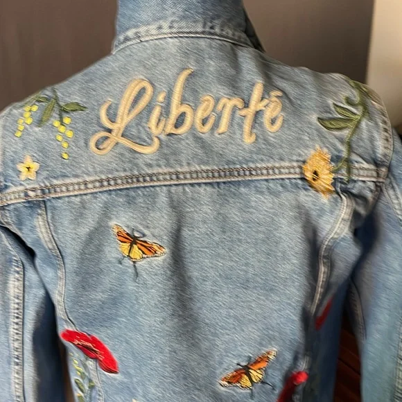 &DENIM “Liberté” Embroidered Floral Denim Jacket - Picture 11 of 14